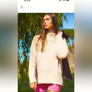 Varley Mayfair mock neck knit sweater- cream